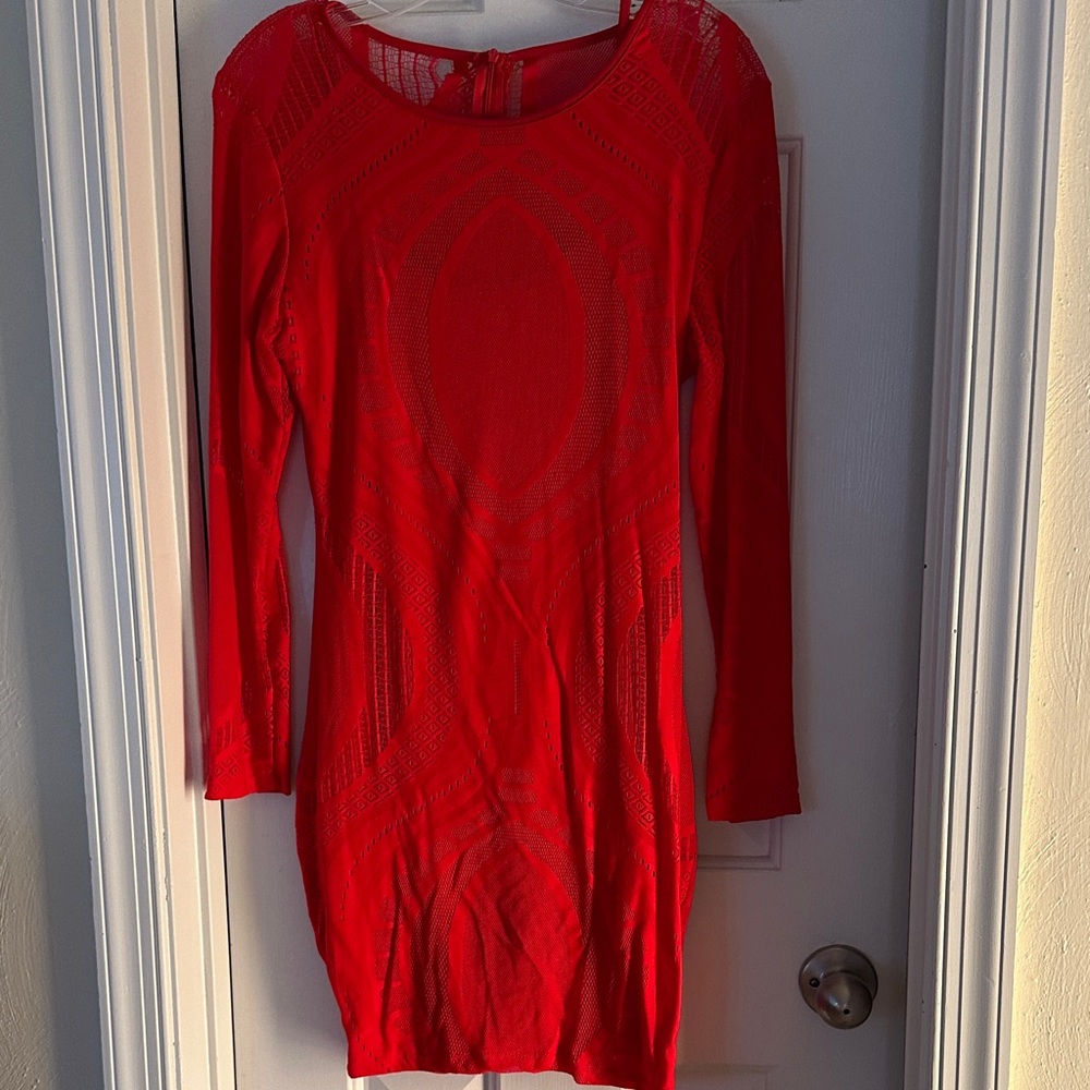 Elegant Red Lace Dress